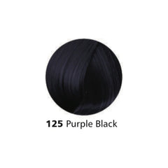 Hair color shade circle in purple-black, labeled 125 Purple Black