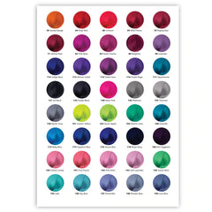 Hair color shade chart with multiple swatches, including purple-black tones