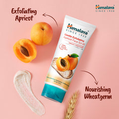 Himalaya apricot face scrub tube with apricot halves and exfoliating paste