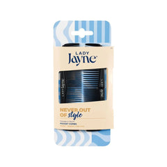 Pocket comb set, 2-pack, in retail box with blue wave design
