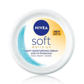 NIVEA Soft daily UV light moisturising cream SPF 15 jar, front label view