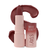 Liquid lipstick tube with 08 Classy berry-brown swatch