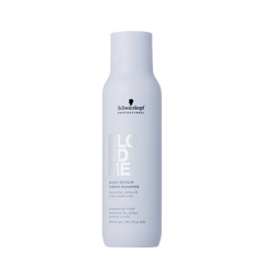 Schwarzkopf Blondme Bond Repair purple shampoo bottle, 300 ml