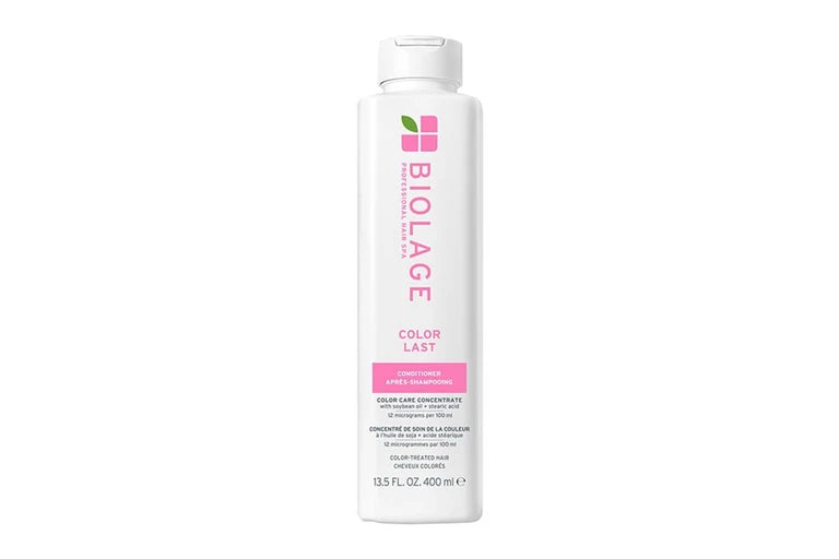 Biolage Colourlast conditioner bottle, 400 ml, white with pink label.