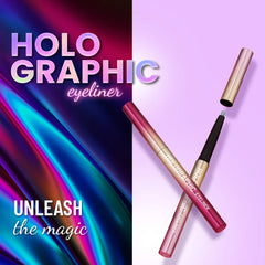 Holographic eyeliner pens in gold and deep pink tones
