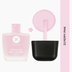 Tip tac toe nail lacquer matte set: peppy pink bottle with brush applicator