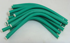 Green flexible rods with white end caps, bundled together