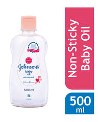 Johnson's baby oil bottle with pink cap, 500 ml