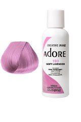 ADORE soft lavender hair color bottle with matching hair swatch