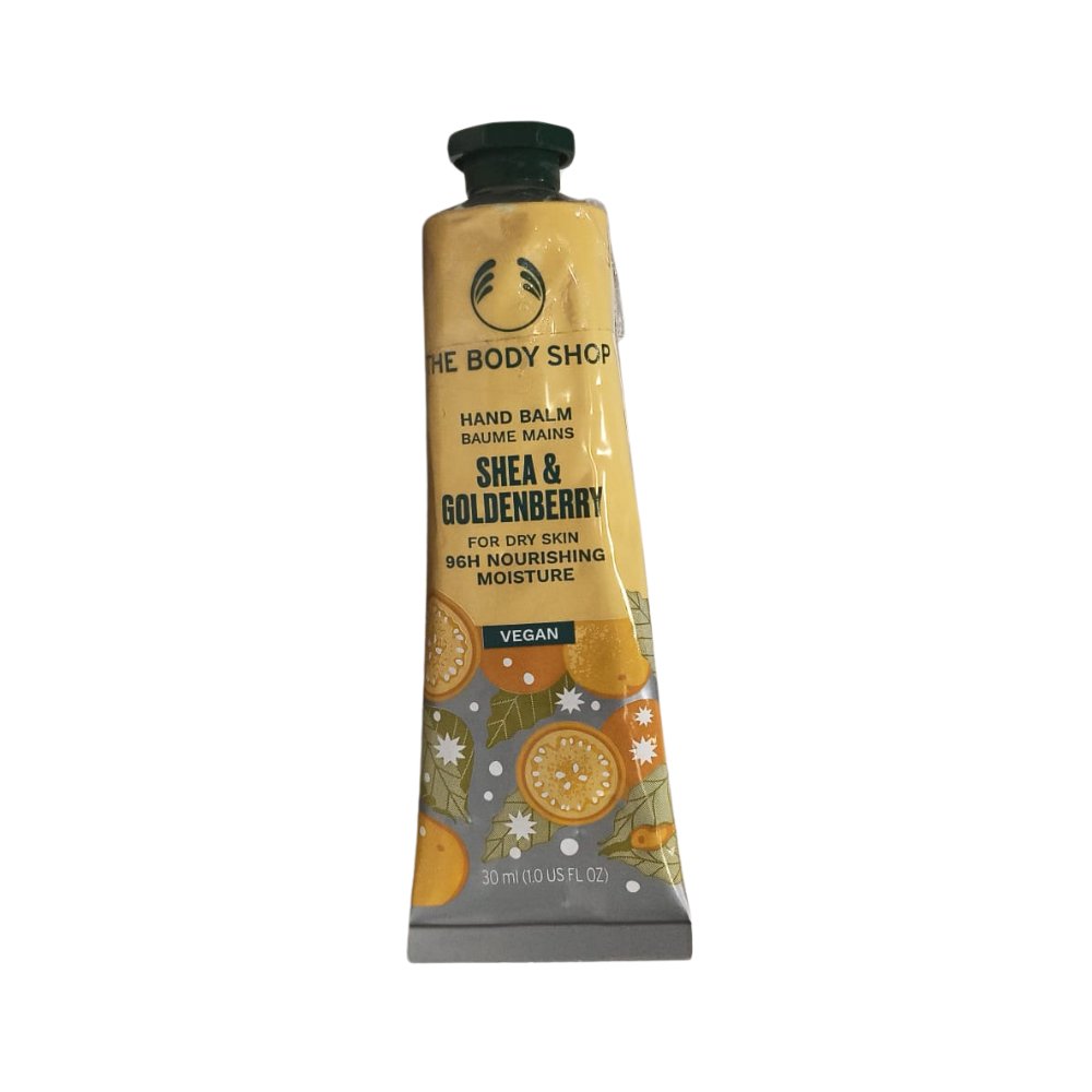 The Body Shop Shea & Goldenberry hand balm tube, 30 ml, with dark cap