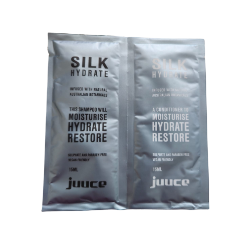 Silk Hydrate shampoo and conditioner sachets, 15 mL, sealed pair