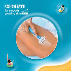 Gillette Venus Smooth Escape razor gliding on leg skin for exfoliating
