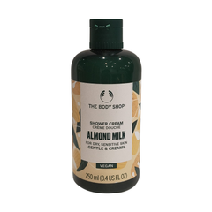 The Body Shop almond milk shower cream, 250 ml bottle, vegan