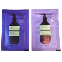 Lavender Violet tone correcting shampoo sachet, 8 ml, for blonde hair
