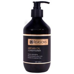 Argan oil conditioner, black pump bottle with 12REASONS label, 400ml