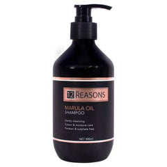 12 Reasons Marula Oil Shampoo bottle, 400 ml, with black pump top
