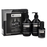 Keratin Strengthen & Shine gift set with pump bottles, in a box
