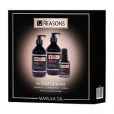 Marula oil hydrate & shine gift set box with 3 bottles
