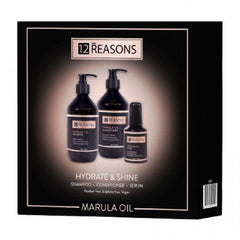 Marula oil hydrate & shine gift set box with 3 bottles