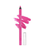 Electric pink gel kajal pencil with cap and bright pink smudge swatch