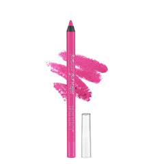 Electric pink gel kajal pencil with cap and bright pink smudge swatch