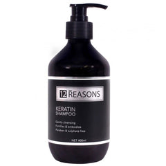12 REASONS keratin shampoo bottle with pump, dark bottle, 400ml