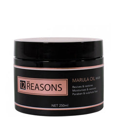12 REASONS marula oil mask jar, black with pink label, NET 250ml