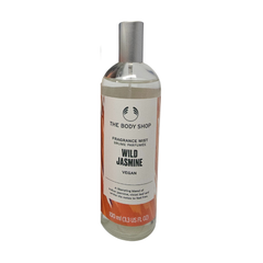 Wild Jasmine body mist bottle, The Body Shop 100 ml, glass with silver spray cap