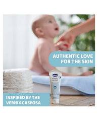 Chicco Natural Sensation 4-in-1 nappy cream tube with baby-themed label