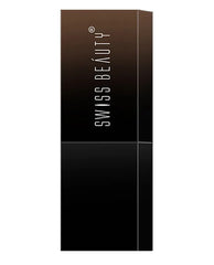 HD matte lipstick Shade 18 box, dark brown and black with vertical branding