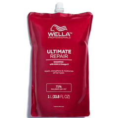 Wella Professionals Ultimate Repair shampoo pouch, red refill with white cap, 1L