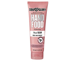 Soap & Glory Hand Food hydrating hand cream, pink tube with flip-top lid