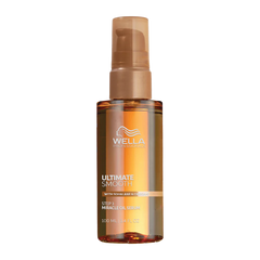 Wella Professionals Ultimate Smooth miracle oil serum bottle, amber pump dispenser