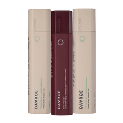 Davroe hair detangler trio bundle, three cylindrical bottles: beige and maroon
