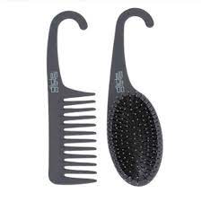 Charcoal detangling comb and paddle brush duo