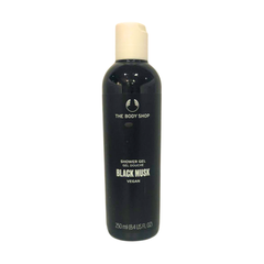 The Body Shop Black Musk shower gel bottle, 250 ml, black bottle with cap