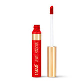 Red Lakme matte sindoor with applicator wand, in bottle and cap.