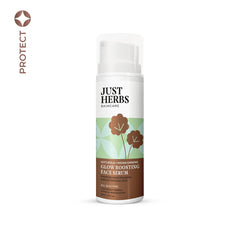 Just Herbs glow boosting face serum bottle with pump, 30 ml