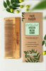 Oil-treated large fine-tooth neem wood comb with closely spaced teeth