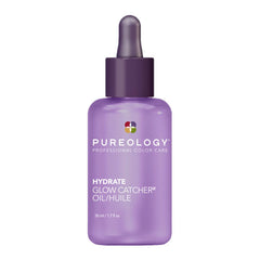Pureology Hydrate Glow Catcher oil bottle, purple glass with dropper cap