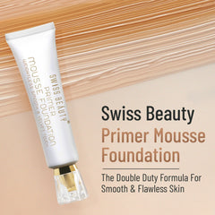Swiss Beauty Primer Mousse foundation tube with gold cap and Rose-Blush 02
