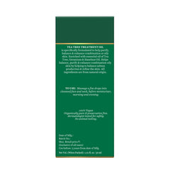 Biotique tea tree treatment face oil box with green information panel