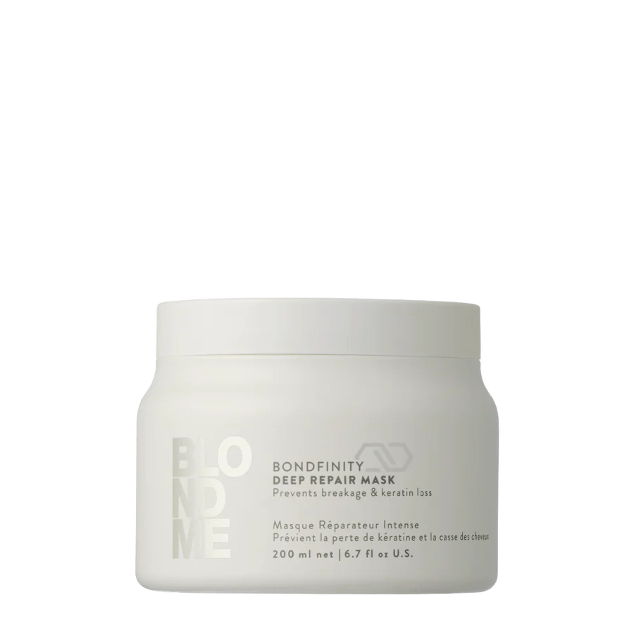 Blondme Bondfinity deep repair mask jar, 200 ml, cream container with white label