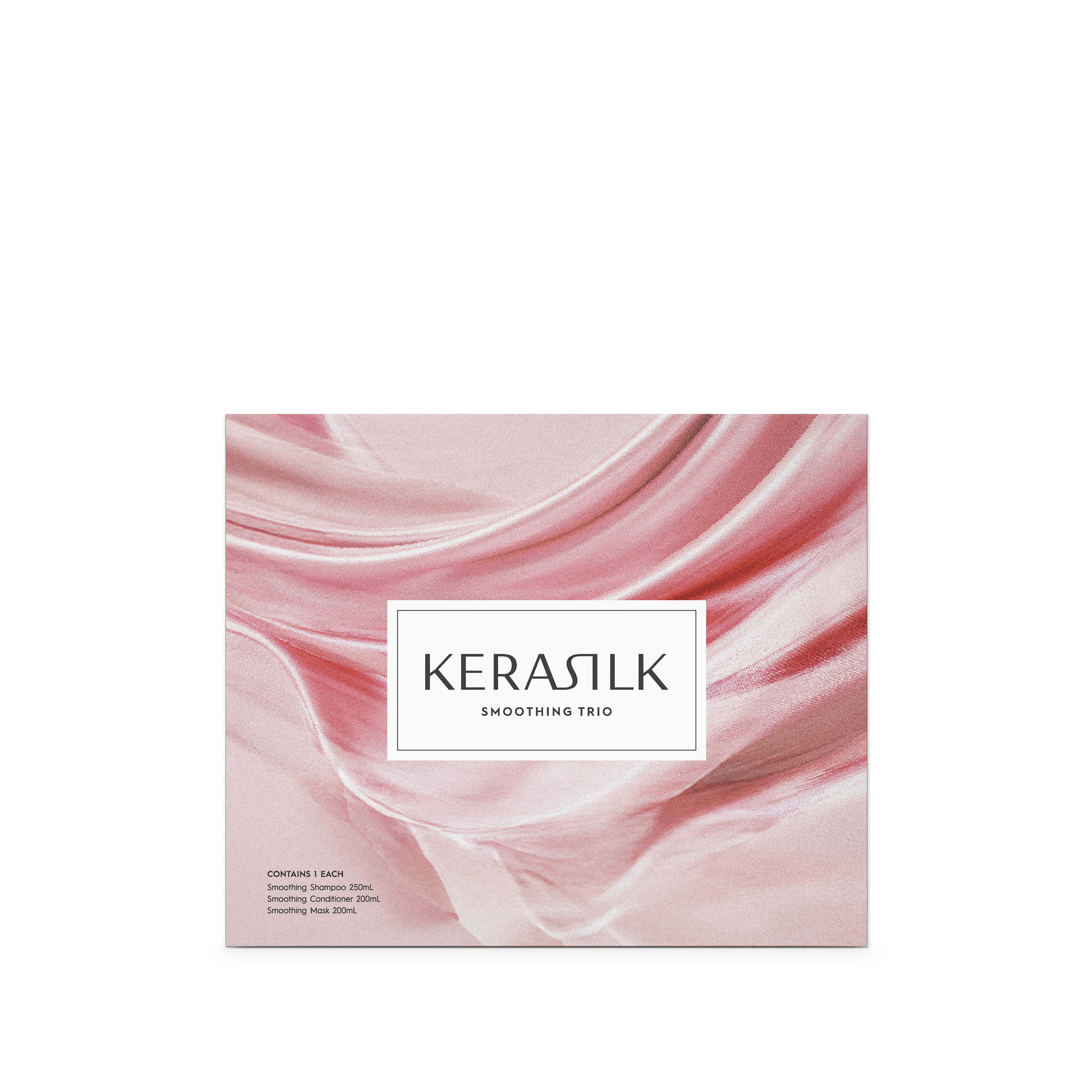 Kerasilk smoothing trio gift set box with KERASILK logo