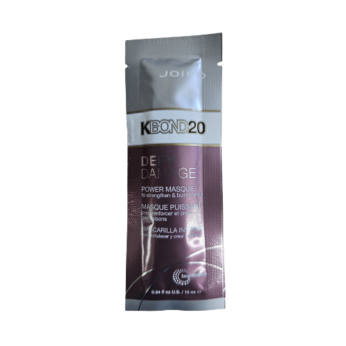 Joico KBOND20 Power Masque hair treatment sachet, dark gray and purple label