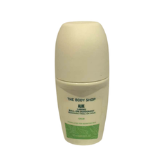 The Body Shop aloe caring roll-on deodorant, beige bottle with flip-top cap, 50 ml