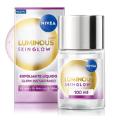 Nivea Luminous Skin Glow liquid exfoliant, 100 ml, with black pump cap and box