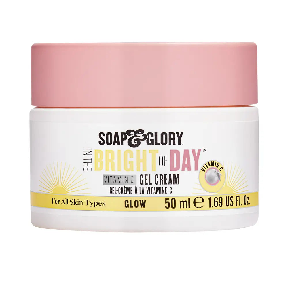 Bright of Day vitamin C face cream gel jar with pink lid, 50 ml