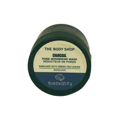 The Body Shop charcoal facial mask jar, 15 ml, black container with label