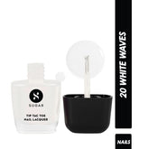 White nail lacquer bottle with cap and applicator, 9 ml